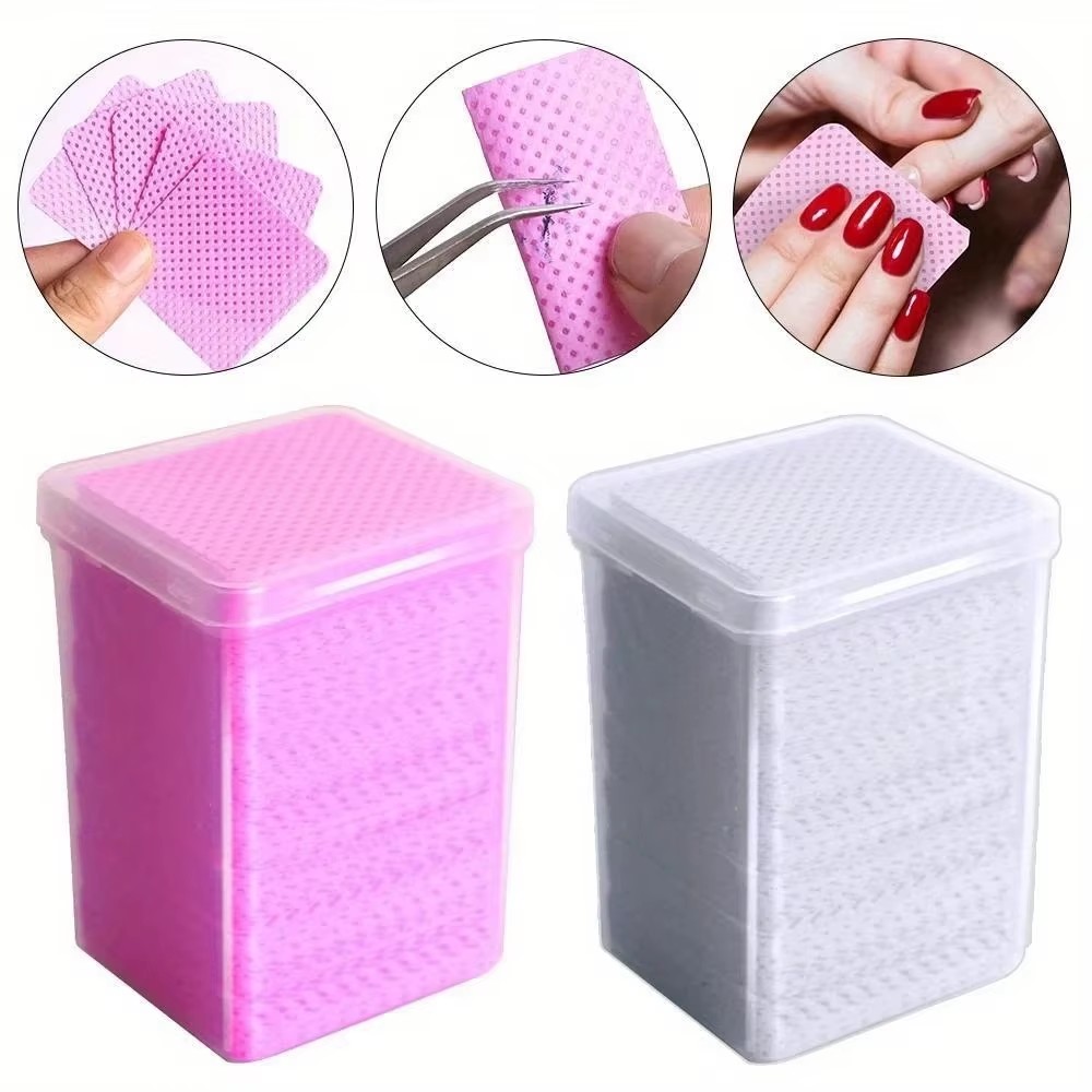 Hair Care Gel - 200 Stück rosa fusselfreie Nagellackentferner-Tücher, UV-Gel-Kleberentferner-Wattepads