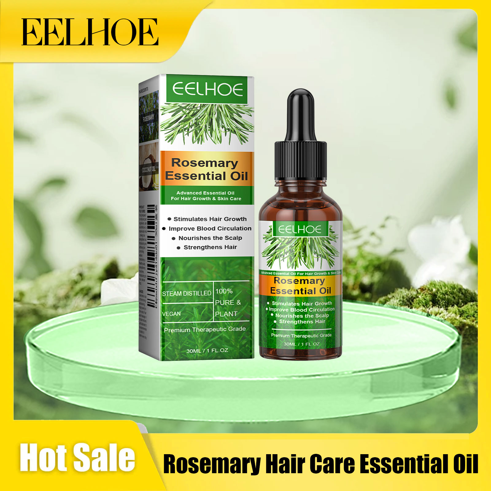 Rosemary Hair Oil - Eelhoe Rosmarin-Haarpflege, ätherisches Öl, stärkt das