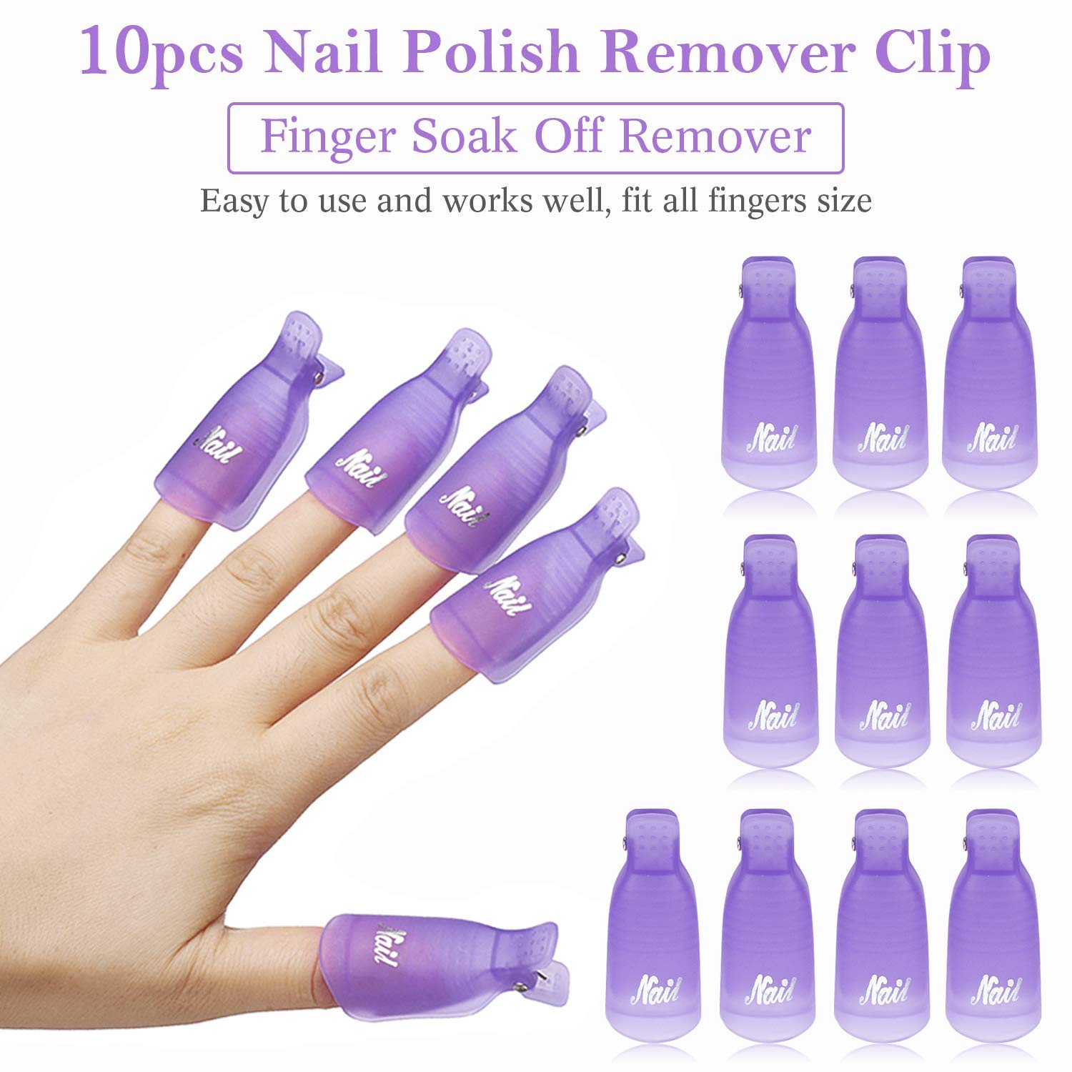 Hair Care Gel - 10 Stück Kunststoff-Nagelkappen zum Einweichen, UV-Gel-Lackentferner-Clips,