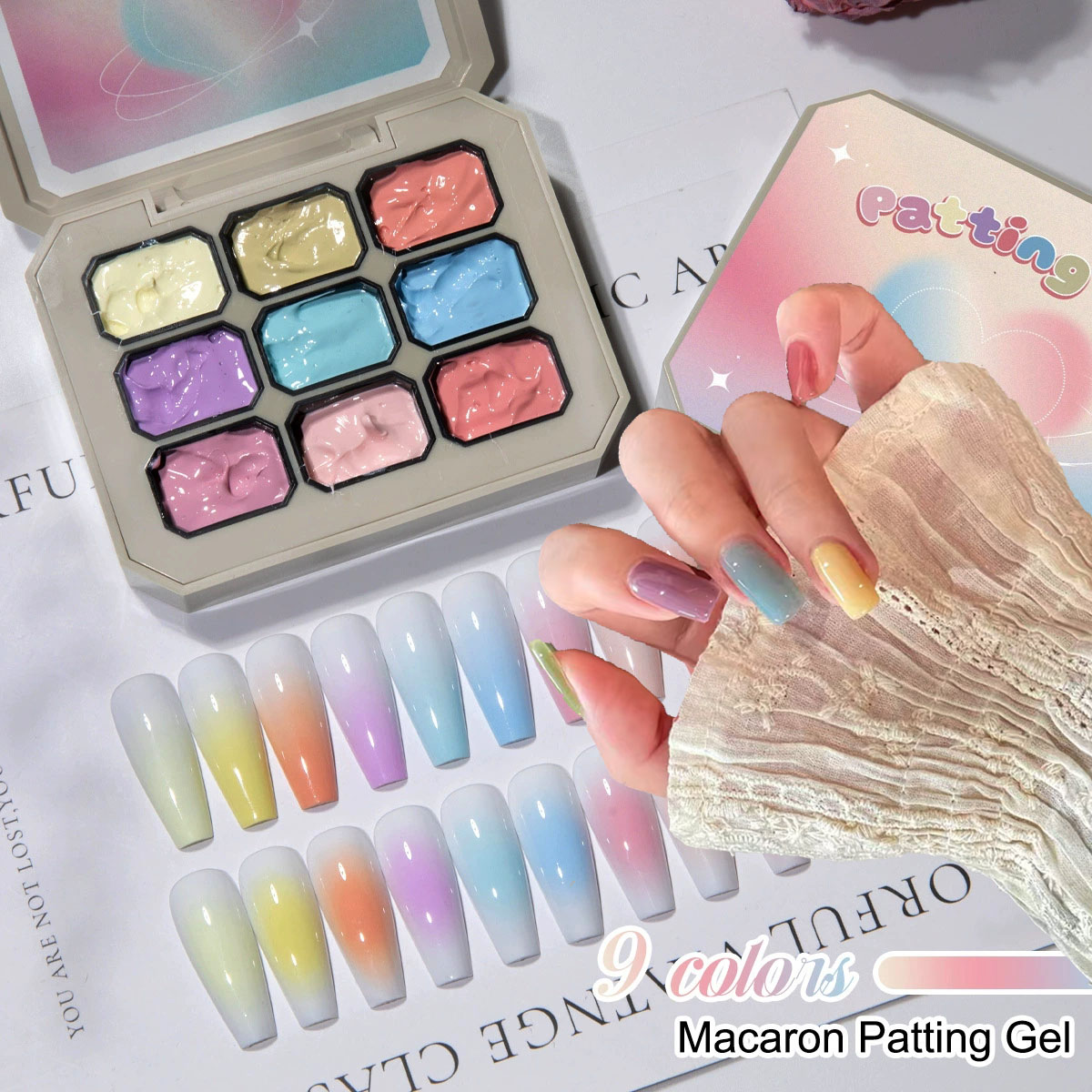 Hair Care Gel - 1 Stück Festes Makaron Nagellack-Gel 9-Farben-Gel