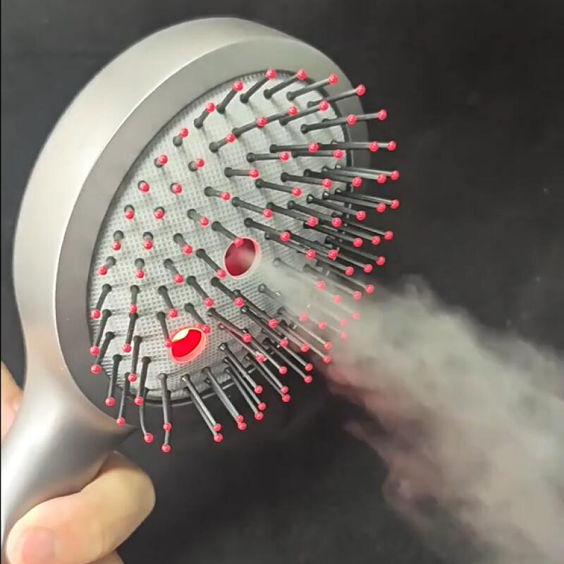 Hair Care Essential - Digitaler elektrischer Vibrations-Rotlicht-Massagekamm Haarpflege-Sprühkamm Ätherisches Öl