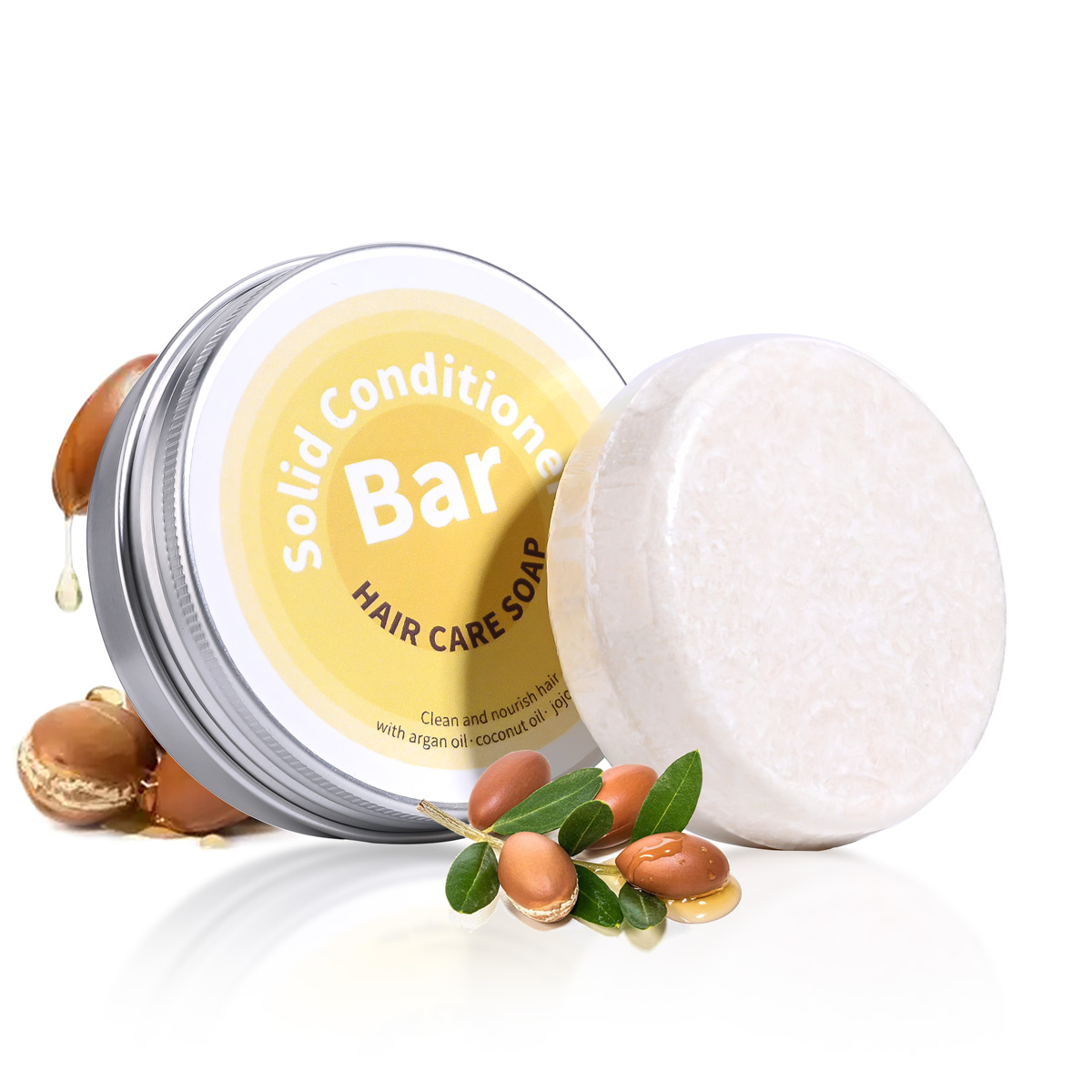 Hair Care Essential - Ätherisches Pflanzenöl, Haarspülungsseife, reich an Arganöl,