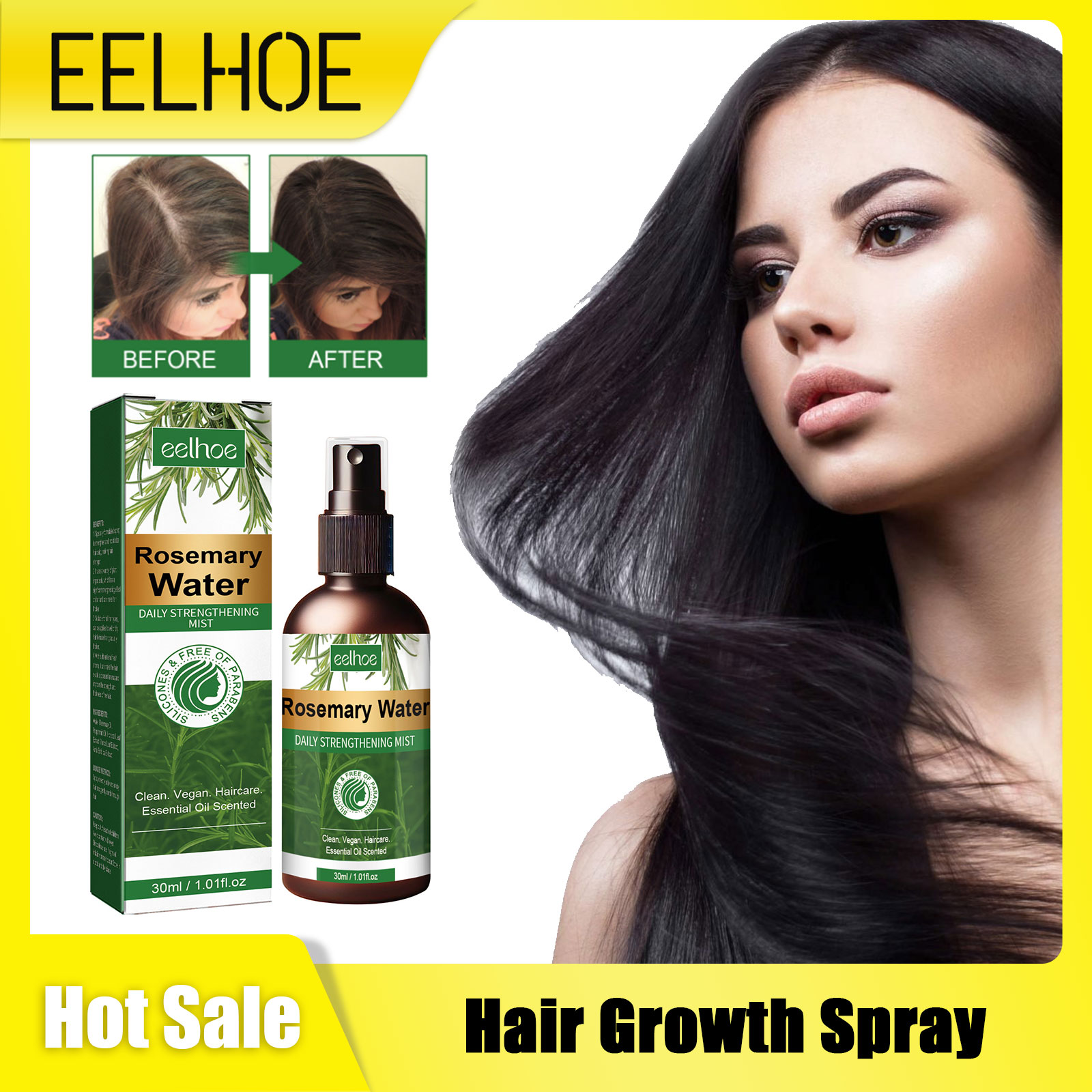 Hair Care Nature - Rosmarin-Spray für das Haar, nährende Kopfhautbehandlung,