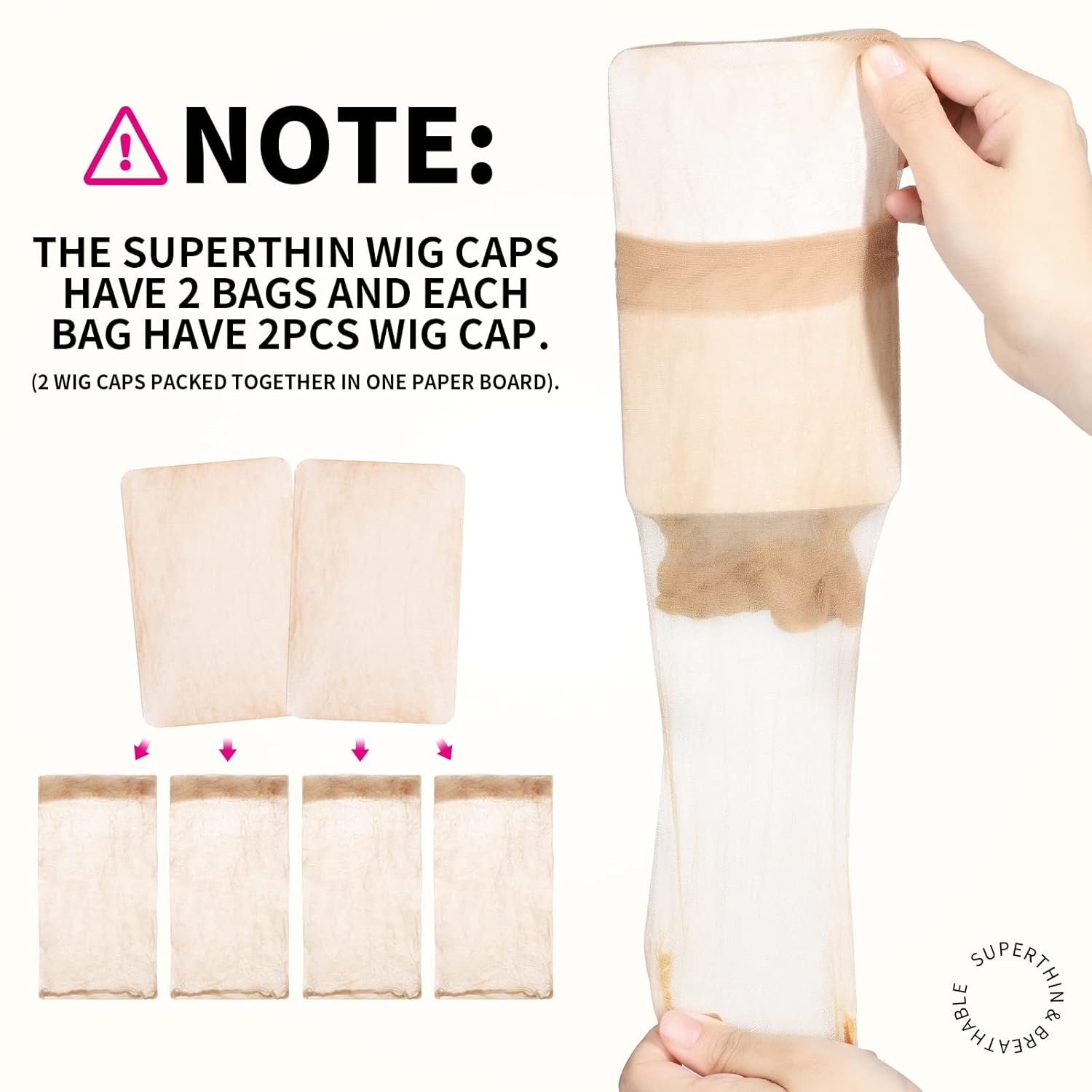 4/12 Stück belüftete Nylon-Mes – Wig Cap Stocking Bewertung und Preis