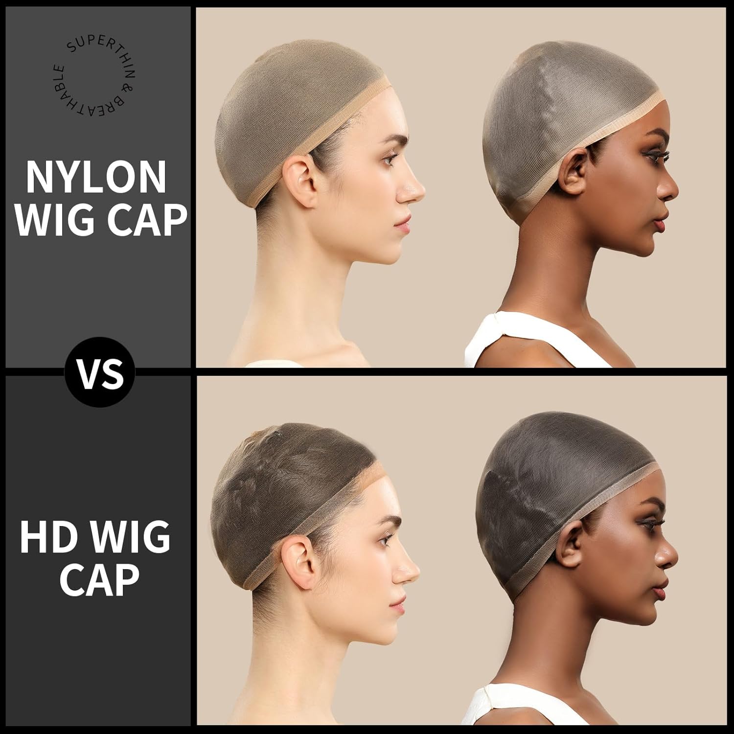 4/12 Stück belüftete Nylon-Mes – Wig Cap Stocking Bewertung und Preis